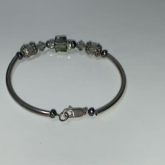Sterling Silver and Beaded Bracelet - Picture 4 of 4